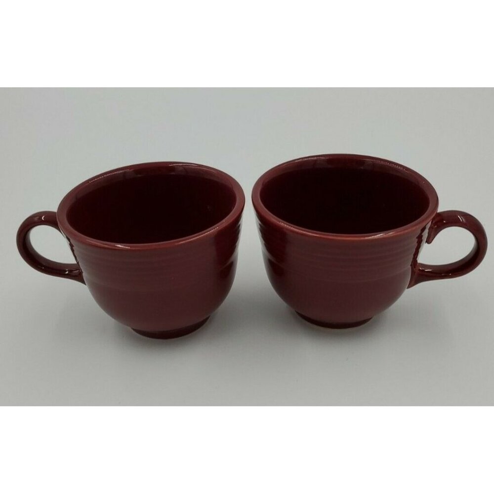 Fiestaware Cinnabar Maroon Coffee Cup Homer Laughlin Fiesta Set of 2